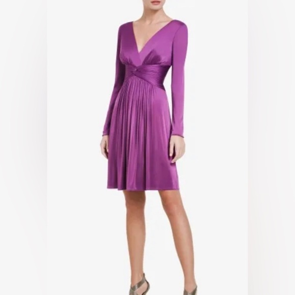 BCBGMaxAzria Long Sleeve Plunge Gown - Picture 6 of 7